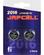Japcell Lithium CR2016 Batterier - 2 stk.