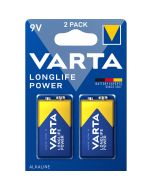 Varta LongLife Power E/9V/6LR61 alkaline batterier – 2 stk.