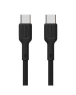 Dudao L9C USB-C 2.0 til USB-C lade- og datakabel, tekstil, svart, 1m