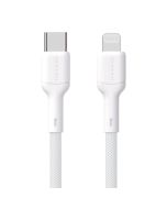 Dudao L9X USB-C 2.0 til Lightning lade- og datakabel, tekstil, hvit, 1m