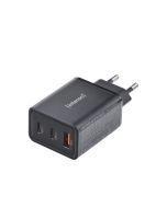 Intenso® USB Multiport GaN-lader 65 W (2xUSB-C/1xUSB-A) PD 3.0/QC 4.0 - Svart