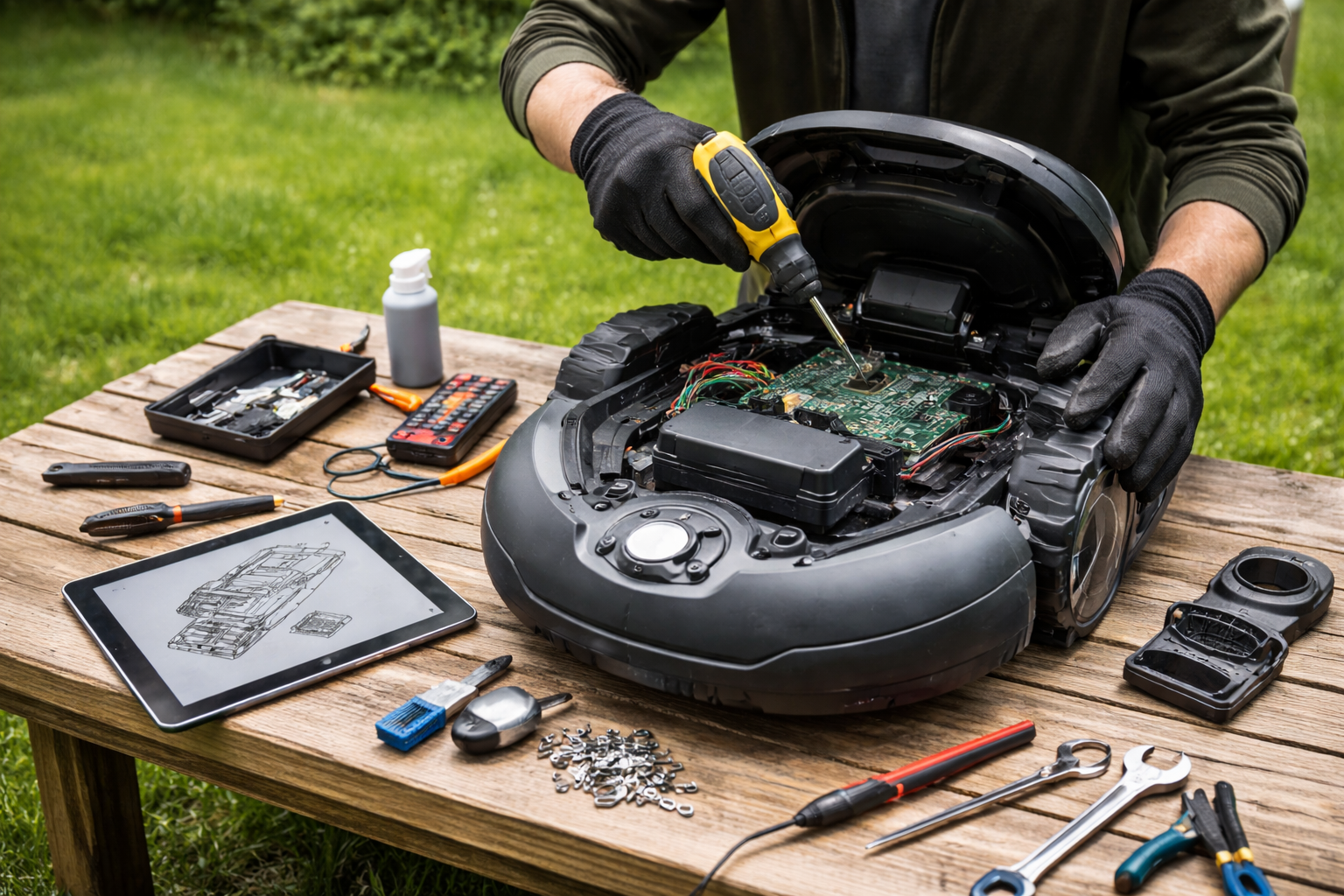 Robotgressklipper batteri